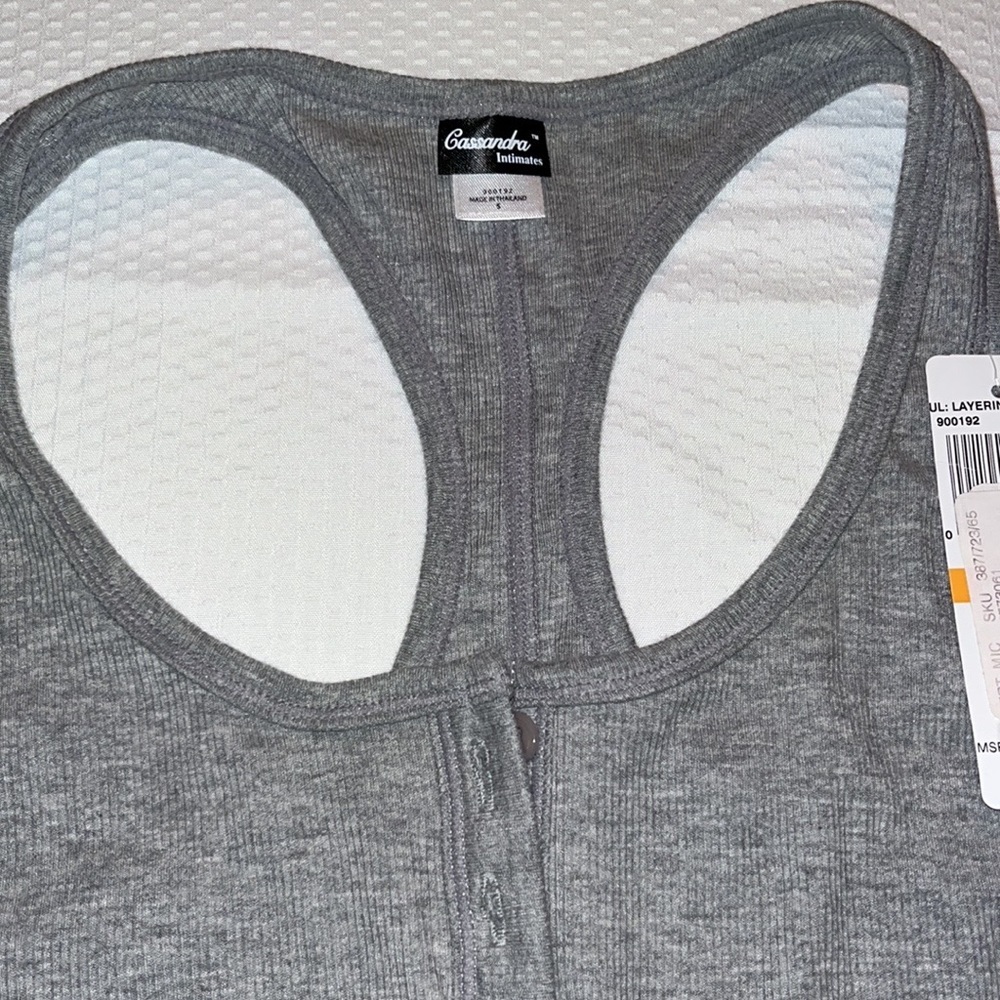 NWT Cassandra Ribbed Bodysuit Grey size small